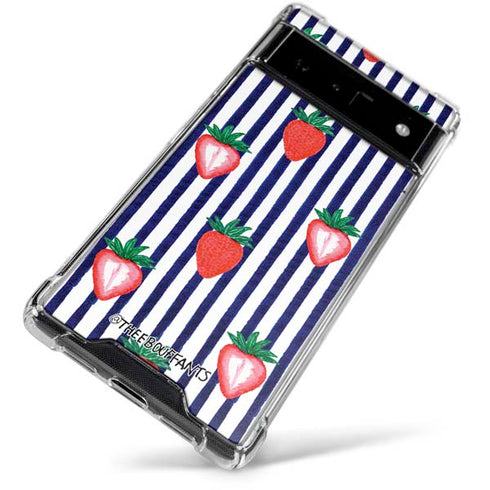 Bouffants and Broken Hearts Strawberries and Stripes Google Pixel 6 Clear Case